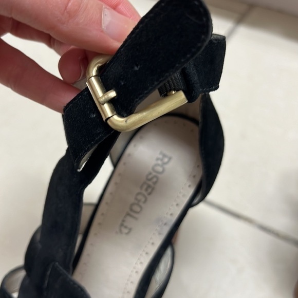 Rosegold Suede Platform Strappy Open Toe Sandal Heels | Size 6.5 - Picture 6 of 10